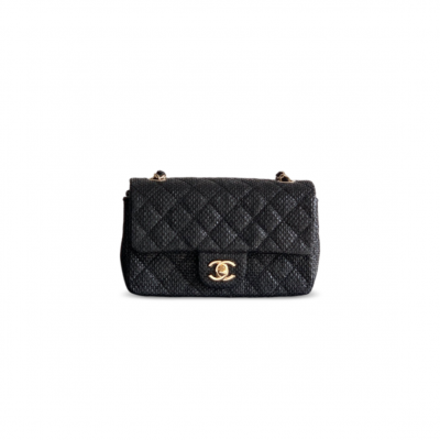 CHANEL MASTER 26C QUILTED MINI CLASSIC FLAP WOVEN BAG (20*14*8cm)